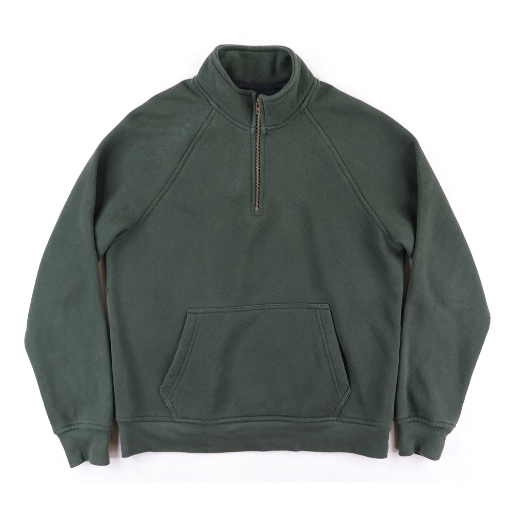 Flint and Tinder Quarter Zip Pullover Mens Large Green 10-Year Sweatshirt USA